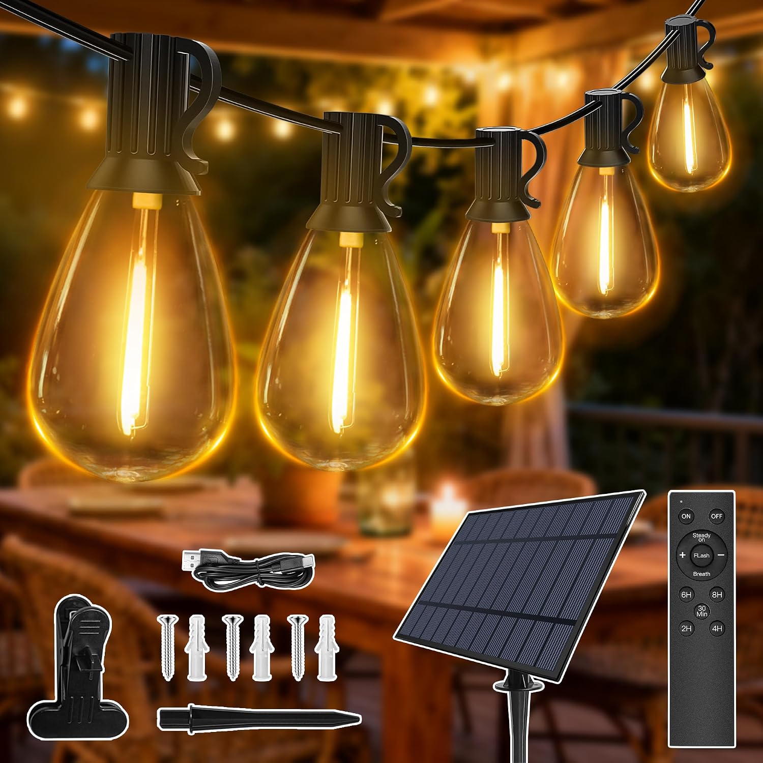 Ollny S11 15m Solar Lichterkette Außen – Ollnyde