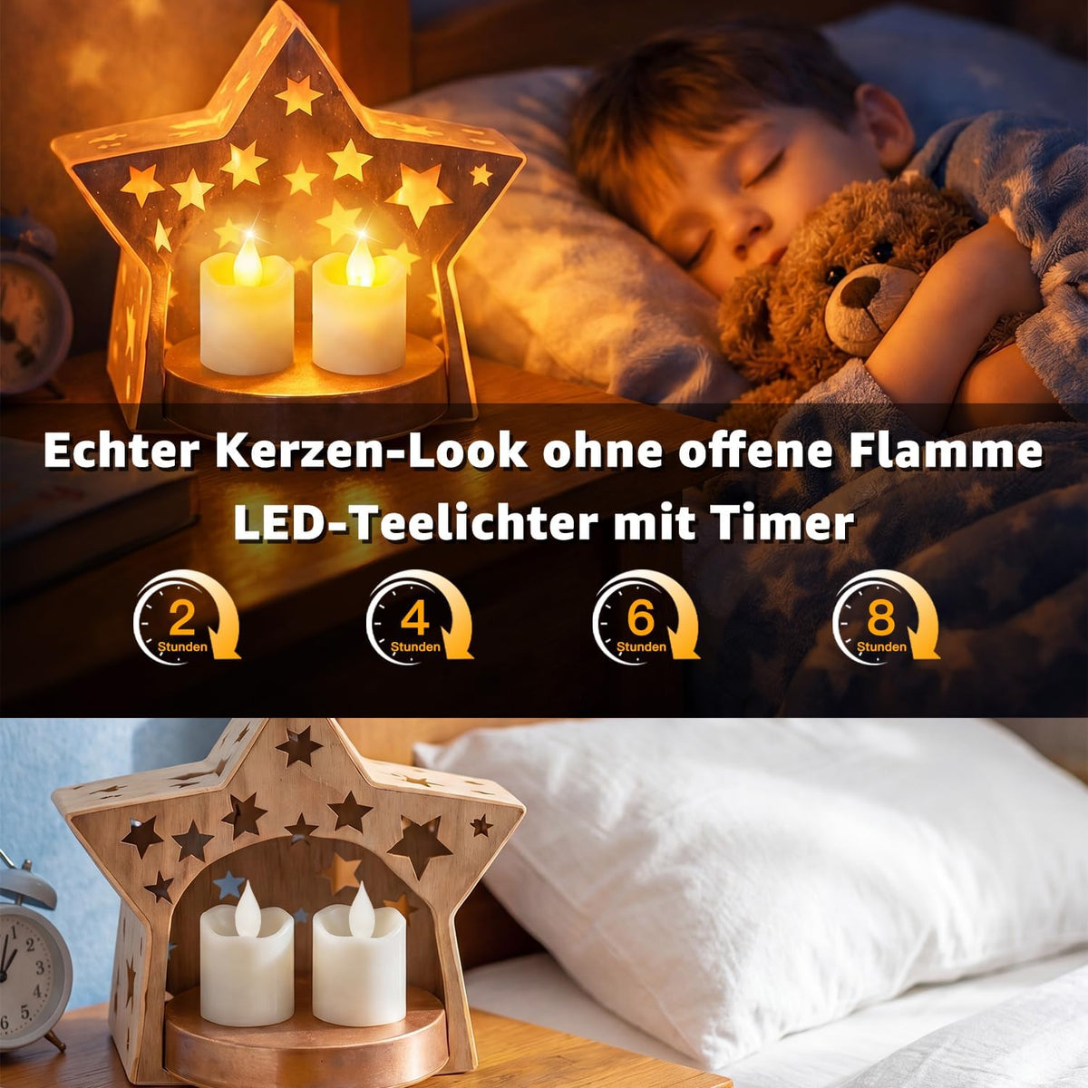 Ollny LED Teelichter Wiederaufladbar mit Timer und Fernbedienung