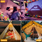 Guirlande lumineuse de camping USB Ollny blanc chaud et multicolore