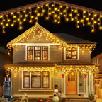 Ollny 3,6m 108 LEDs Weihnachtsbeleuchtung Eisregen Lichterkette außen (Erweiterbare, Warmweiß, 8 Modi, IP44 Wasserdichte)