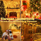 Ollny 7,3m 216 LEDs Weihnachtsbeleuchtung Eisregen Lichterkette außen mit Stecker (Warmweiß, IP45 Wasserdichte)