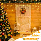Ollny 7,3m 216 LEDs Weihnachtsbeleuchtung Eisregen Lichterkette außen mit Stecker (Warmweiß, IP45 Wasserdichte)
