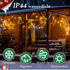 Ollny 2 Stück Weihnachten Fensterdeko Leuchtsrentier Batteriebetriebe (Warmweiß, 8 Modi, Timer, IP44 wasserdicht)
