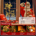 Ollny 2 Stück Weihnachten Fensterdeko Leuchtsrentier Batteriebetriebe (Warmweiß, 8 Modi, Timer, IP44 wasserdicht)