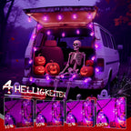 Ollny S17 Halloween Lichterkette Outdoor (lila und orange, IP45 wasserdicht, 8 Modi)