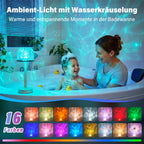 Ollny LED-Ozeanwellen-Projektorlampe für Badezimmer, Dusche, Badewanne (16 Modi, IP44 wasserdicht)