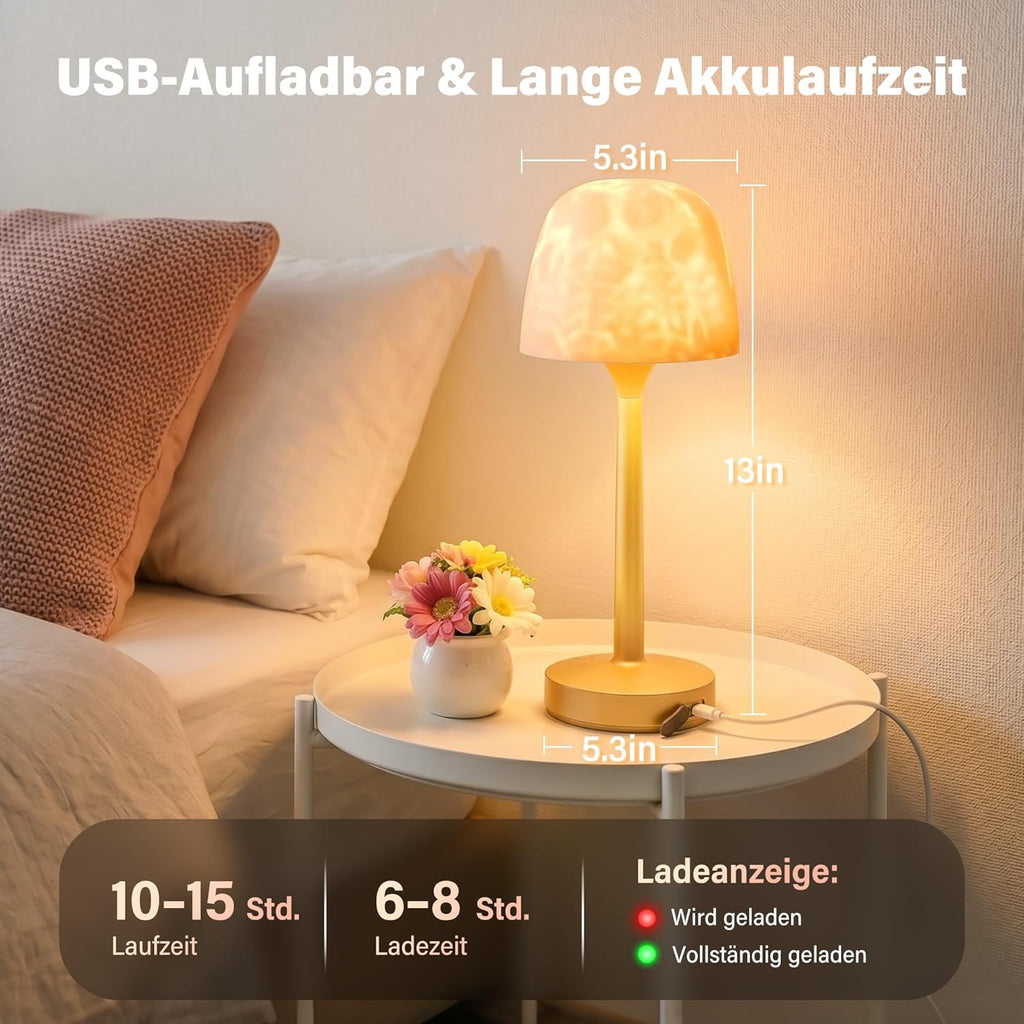 Ollny LED-Ozeanwellen-Projektorlampe für Badezimmer, Dusche, Badewanne (16 Modi, IP44 wasserdicht)