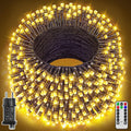 Ollny 600 LEDs 60m Lichterkette außen für Garten Balkon Hochzeit Party (Warmweiß, 8 Modi, IP44 wasserdicht)