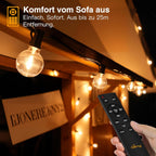 Catena luminosa a LED Ollny G40 per esterni, per giardino, balcone, feste e terrazza (bianco caldo, 3 modalità, 4 timer, impermeabile IP45)