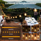 Catena luminosa a LED Ollny G40 per esterni, per giardino, balcone, feste e terrazza (bianco caldo, 3 modalità, 4 timer, impermeabile IP45)