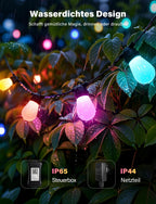 Catena luminosa a LED RGBW Ollny S14 per esterni, per giardino, feste e terrazze (estensibile, controllo tramite app, impermeabile IP65)