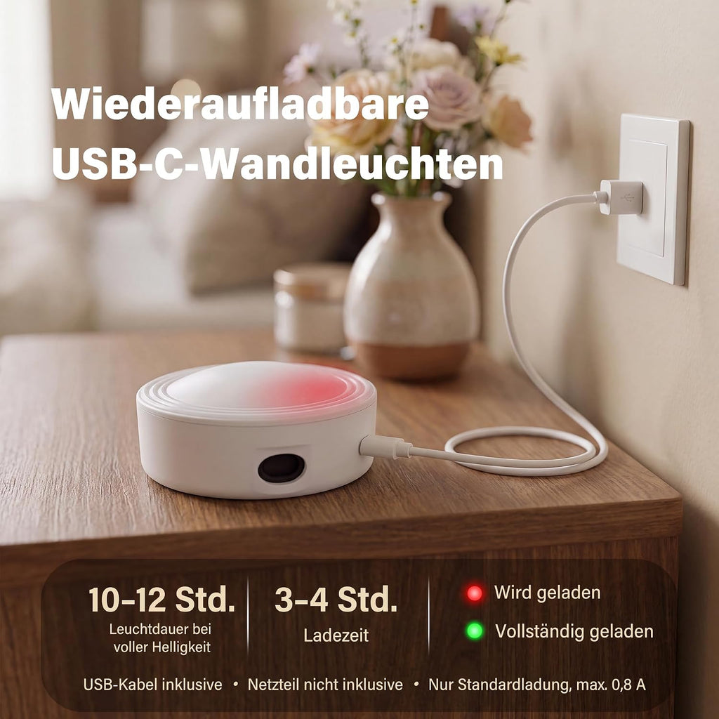 Ollny 2 Stück LED-Wandleuchte für Schlafzimmer, Nachttisch und zum Lesen