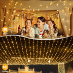 Ollny 800 LEDs 80m Lichterkette außen für Garten Balkon Hochzeit Party (Warmweiß, 8 Modi, IP44 wasserdicht)
