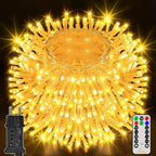 Ollny 400 LEDs 40m Lichterkette außen für Garten Balkon Hochzeit Party (Warmweiß, 8 Modi, IP44 wasserdicht)