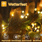 Ollny 200 LEDs 20m Lichterkette Weihnachtsbaum außen für Party (Warmweiß, 8 Modi, IP44 wasserdicht)