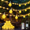Ollny G29 Led Lichterkette außen für Garten Hochzeit Balkon Party (Warmweiß, 8 Modi, IP67 wasserdicht, 2700k)