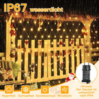 Ollny Lichternetz Außen für Büsche Garten Zimmer (Warmweiß, 8 Modi, Timer, IP45 Wasserdichte)