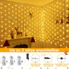Ollny Lichternetz Außen für Büsche Garten Zimmer (Warmweiß, 8 Modi, Timer, IP45 Wasserdichte)