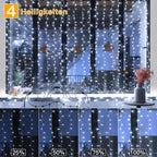 Ollny 200 LEDs 2m*2m Fernbedienung Innen Stecker (Weiß, 8 Modi, IP44 wasserdicht)