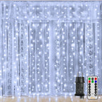 Ollny 200 LEDs 2m*2m Fernbedienung Innen Stecker (Weiß, 8 Modi, IP44 wasserdicht)