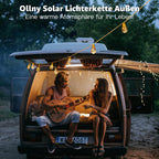 Ollny S17 6m Solar-Lichterkette für den Außenbereich (16 Glühbirnen, IP45 wasserdicht, 8 Modi)