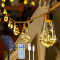 Ollny S17 6m Solar-Lichterkette für den Außenbereich (16 Glühbirnen, IP45 wasserdicht, 8 Modi)