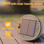 Ollny Solar Camping Lichterkette Aufrollbar (USB, 8 Modi, Timer Dimmbar, IP44 Wasserdichte)