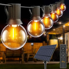 Ollny G40 10m Solar Lichterkette Außen für Garten, Balkon, Partydeko (16+1 Glühbirnen, 3 modi, IP45 wasserdicht)