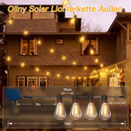 Ollny S11 Solar Lichterkette Außen (Timer, 3 Modi, IP45 Wasserdichte)