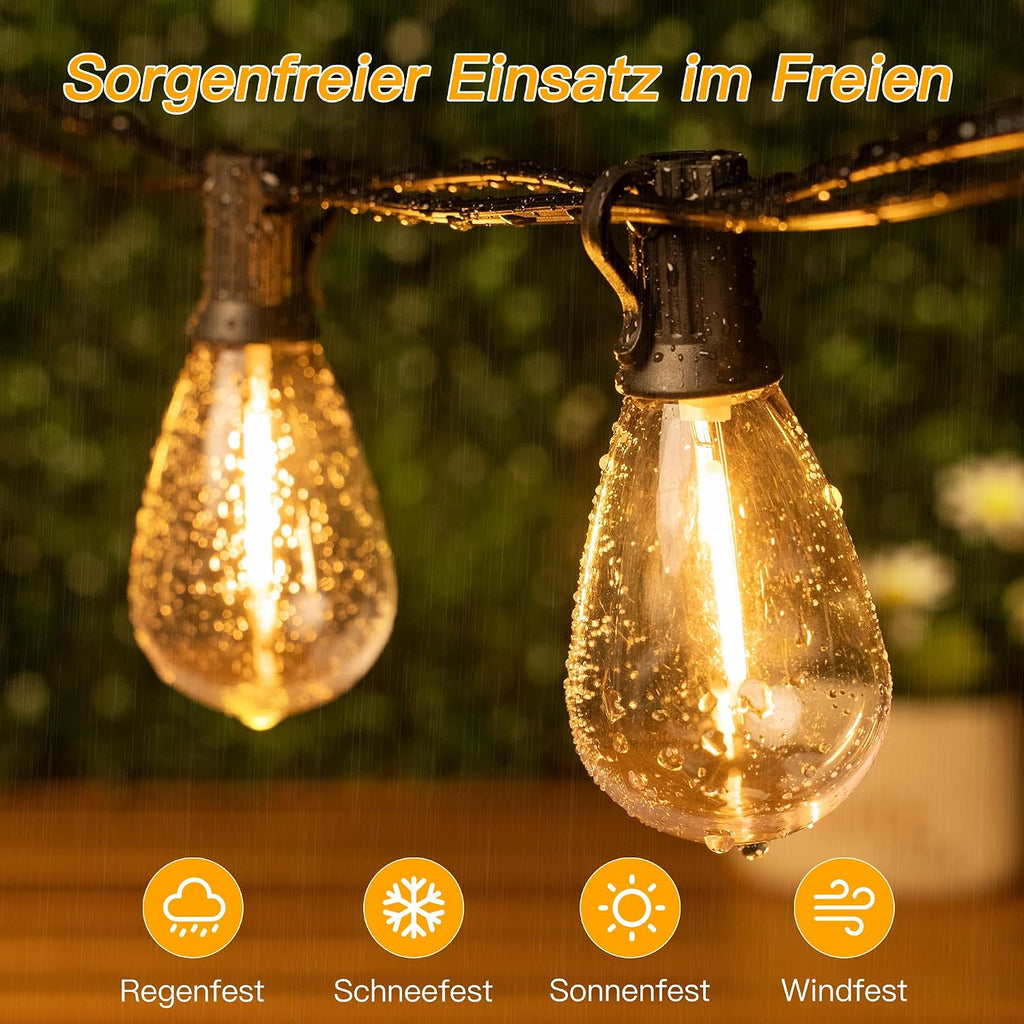 Ollny S11 Solar Lichterkette Außen (Timer, 3 Modi, IP45 Wasserdichte)