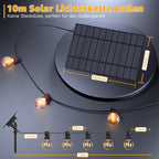 Ollny G40 10m Solar Lichterkette Außen für Garten, Balkon, Partydeko (16+1 Glühbirnen, 3 modi, IP45 wasserdicht)