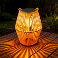 Ollny Solarlampen in Rattan Boho für Wege, Poolbereiche, Girlanden (Warmweiß, IP44 wasserdicht)
