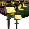 Ollny 60 LEDs Solarstrahler für Außen (Warmweiß, 3 Modi, IP65 Wasserdichte)