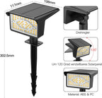 Ollny 60 LEDs Solarstrahler für Außen (Warmweiß, 3 Modi, IP65 Wasserdichte)