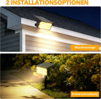 Ollny 60 LEDs Solarstrahler für Außen (Warmweiß, 3 Modi, IP65 Wasserdichte)