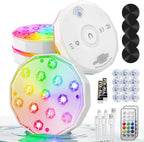 Ollny LED-Poolleuchten für Pool, Teich, Whirlpool, Springbrunnen, Aquarium (wiederaufladbar, 16 Farben, IP67 wasserdicht)