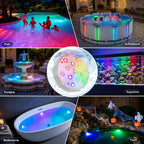 Ollny LED-Poolleuchten für Pool, Teich, Whirlpool, Springbrunnen, Aquarium (wiederaufladbar, 16 Farben, IP67 wasserdicht)