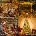 Ollny 400 LEDs 40m Lichterkette Weihnachtsbaum außen für Party (Warmweiß, 8 Modi, IP44 wasserdicht)