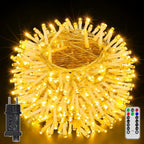 Ollny 600 LEDs 60m Lichterkette außen für Garten Balkon Hochzeit Party (Warmweiß, 8 Modi, IP44 wasserdicht)