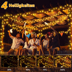 Ollny 600 LEDs 60m Lichterkette außen für Garten Balkon Hochzeit Party (Warmweiß, 8 Modi, IP44 wasserdicht)