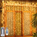 Ollny 300 LEDs 3m*3m USB und Fernbedienung Weihnachtslichterkette (Warmweiß, 8 Modi, IP44 wasserdicht)