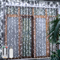 Ollny 300 LEDs 3m*3m USB und Fernbedienung Weihnachtslichterkette (Kaltweiß, 8 Modi, IP44 wasserdicht)