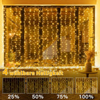Ollny 300 LEDs 3m*3m USB und Fernbedienung Weihnachtslichterkette (Warmweiß, 8 Modi, IP44 wasserdicht)